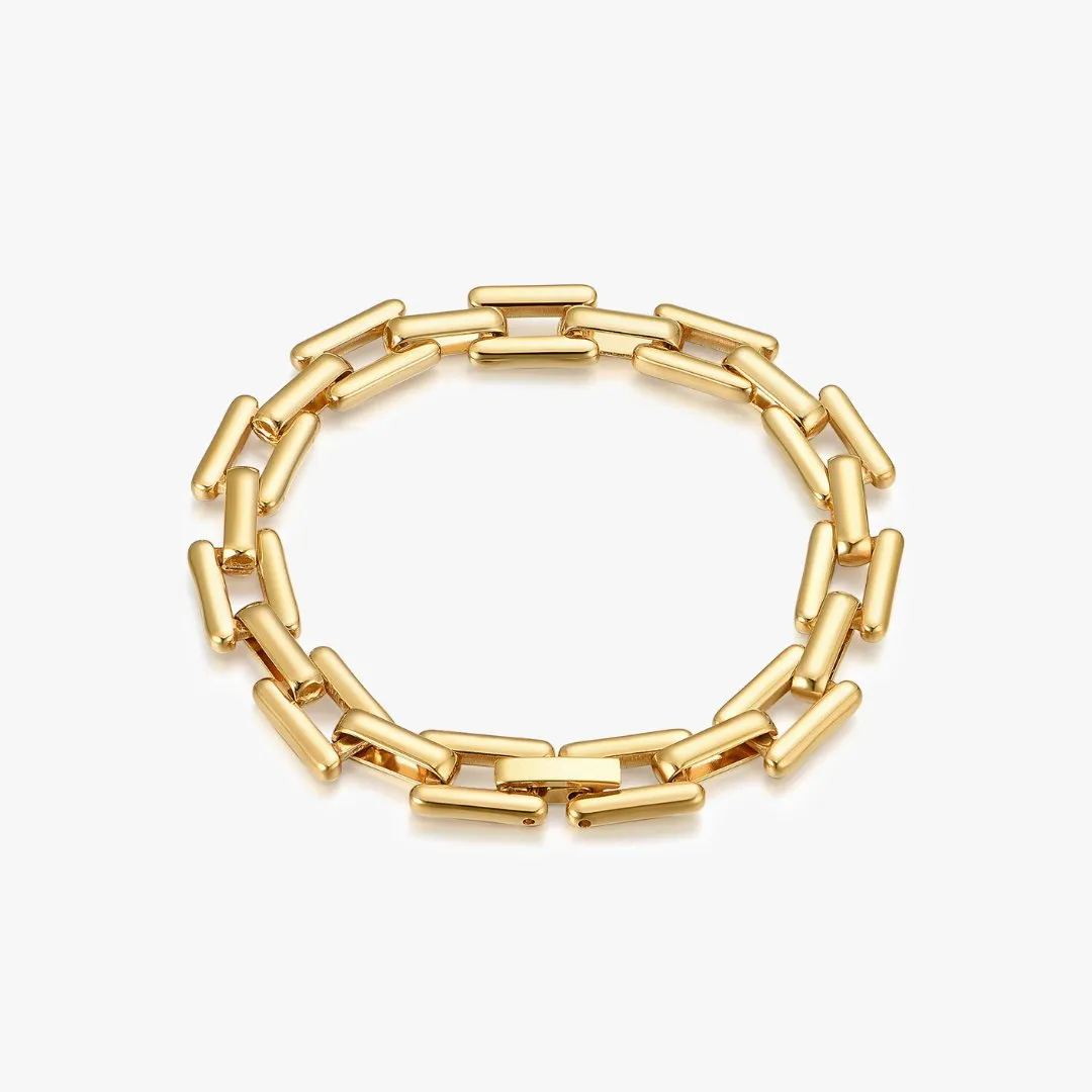 Chunky Flat Chain Bracelet in Gold sold by Flaire & Co.