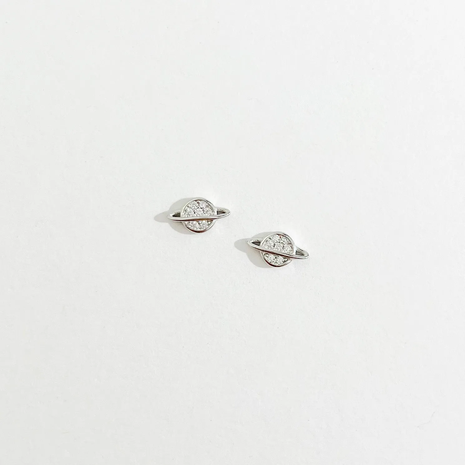 Crystal Saturn Stud in Silver sold by Flaire & Co. product image thumbnail 2