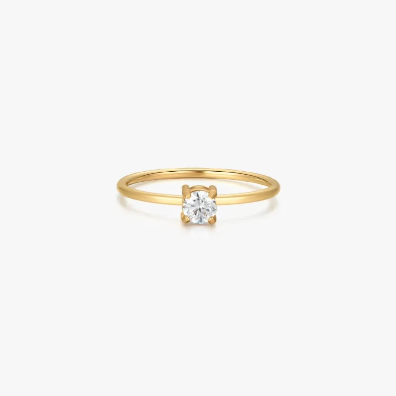 Single Gem 2.0 Ring in Gold sold by Flaire & Co.