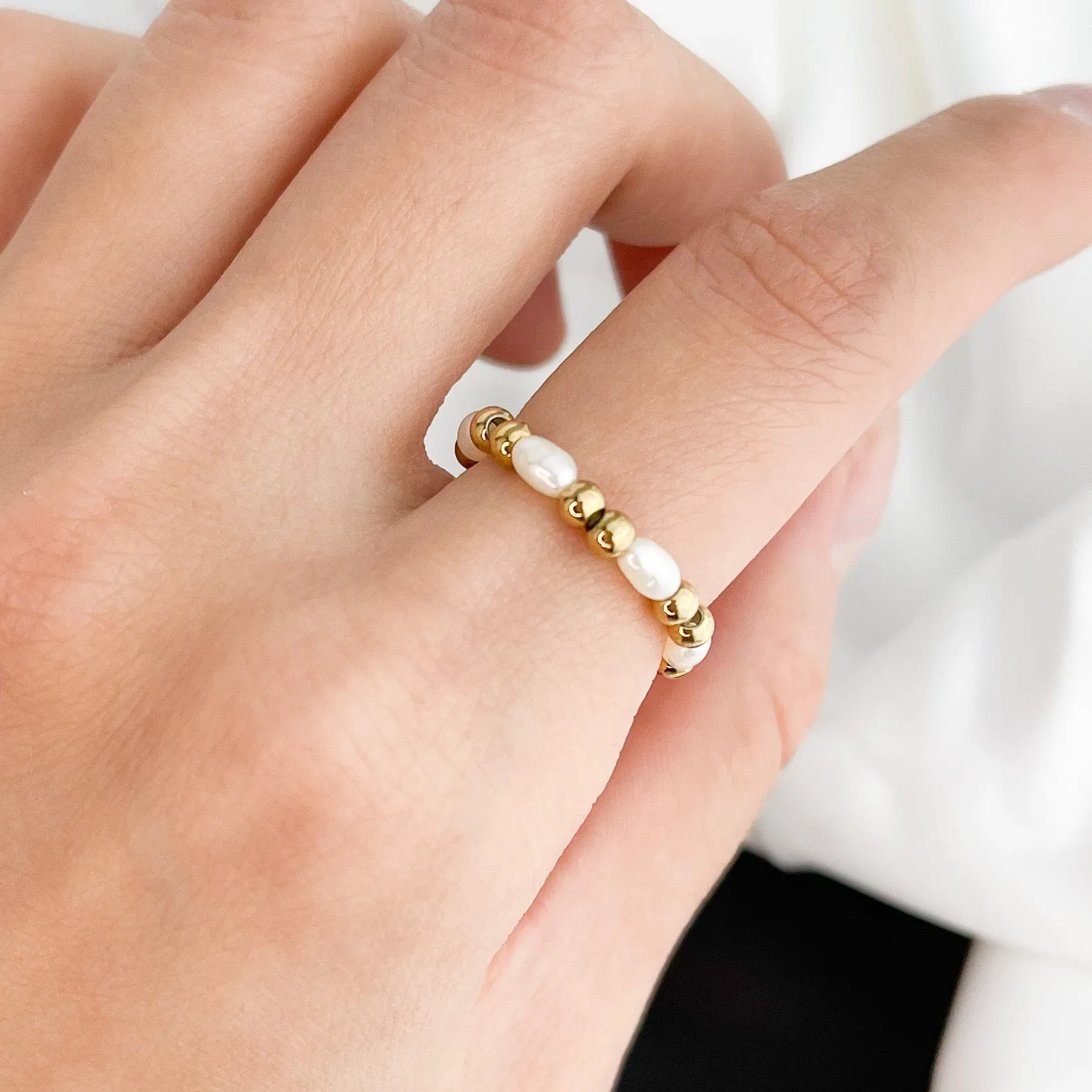 Adjustable Pearl Ring sold by Flaire & Co. product image thumbnail 2