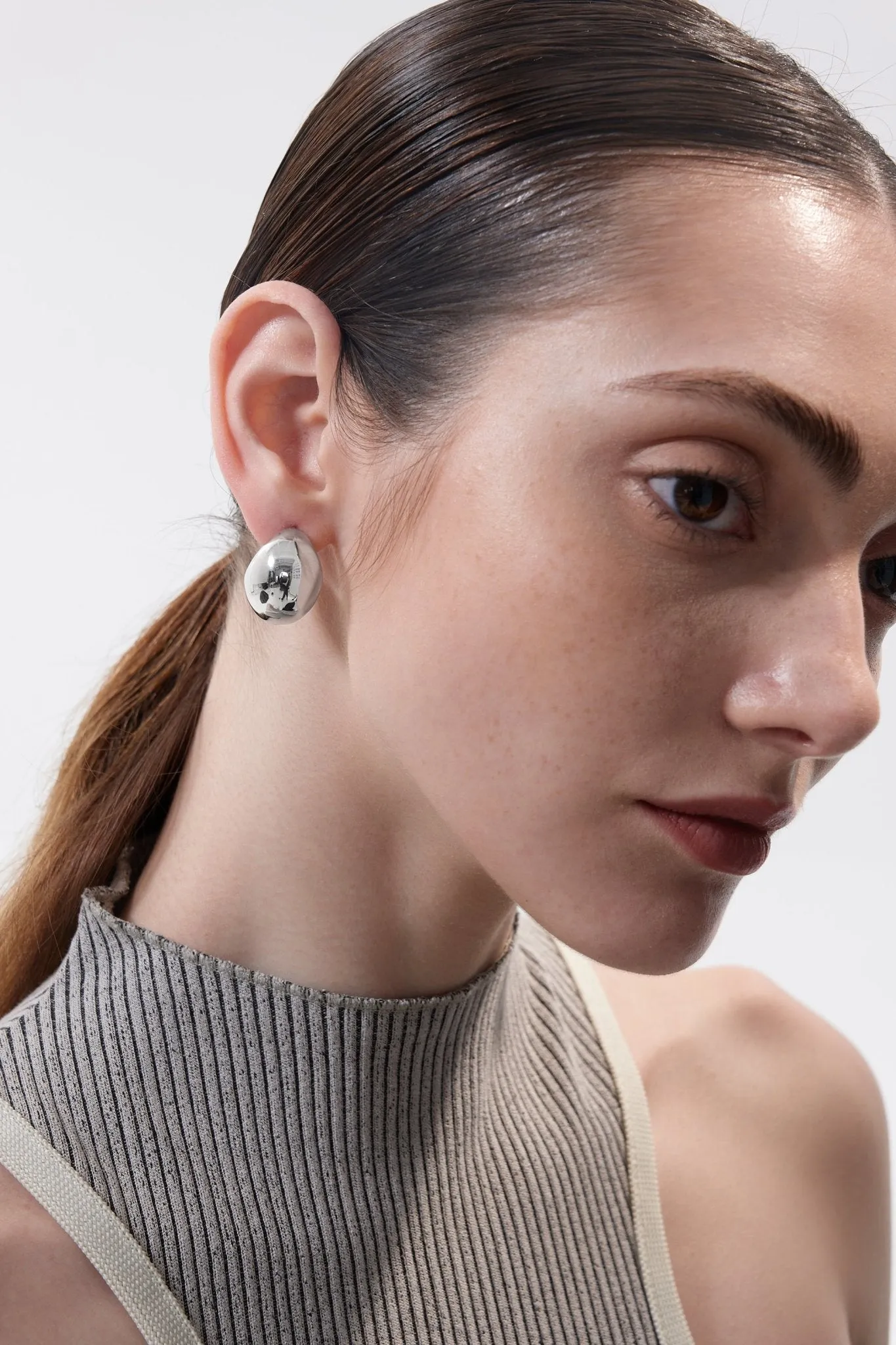 Chunky Hollow Dome Hoops sold by Flaire & Co. product image thumbnail 3