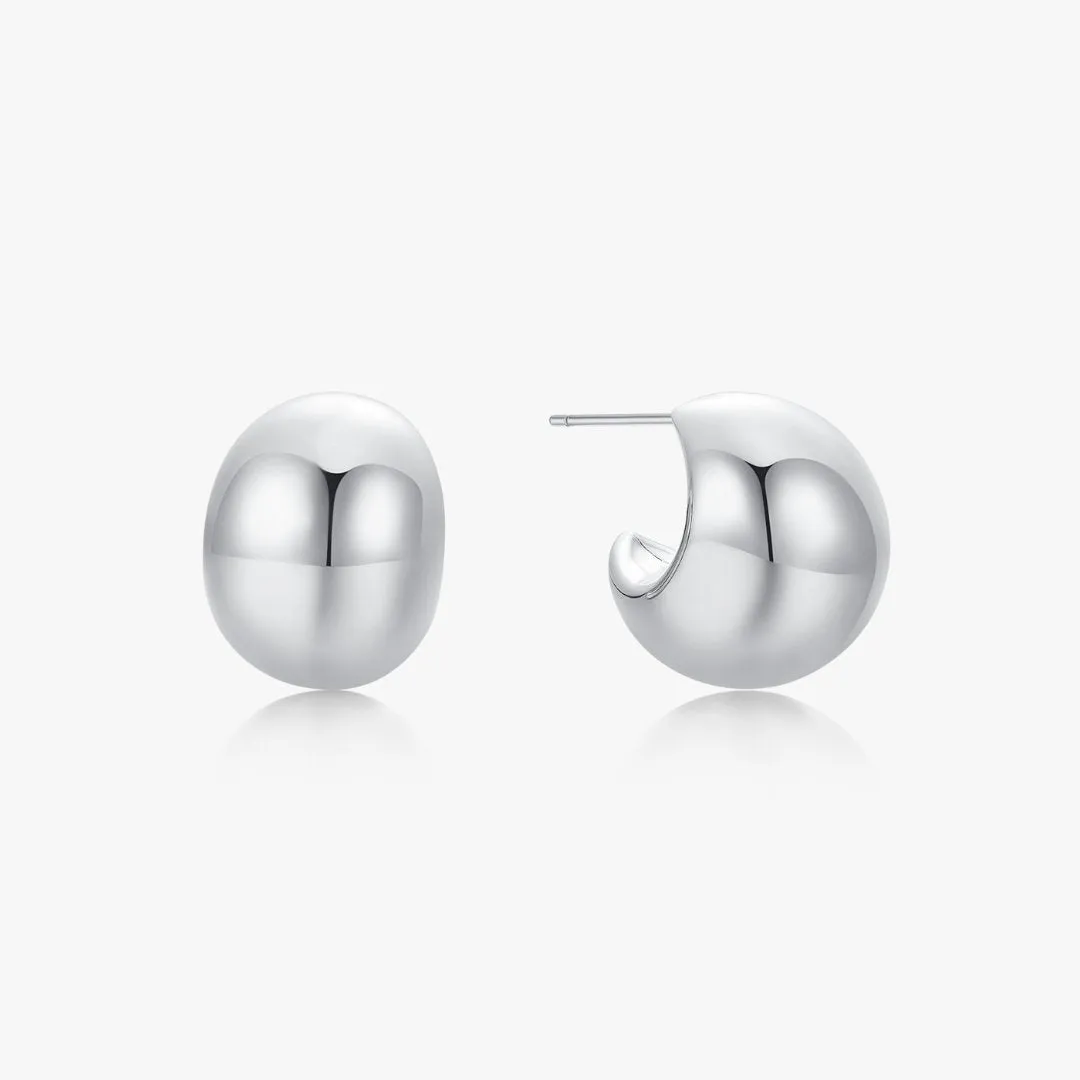 Chunky Hollow Dome Hoops sold by Flaire & Co. product image thumbnail 4