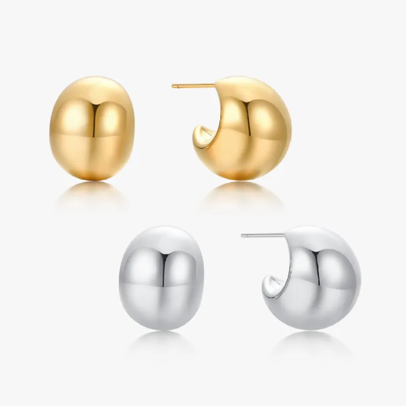 Chunky Hollow Dome Hoops sold by Flaire & Co.