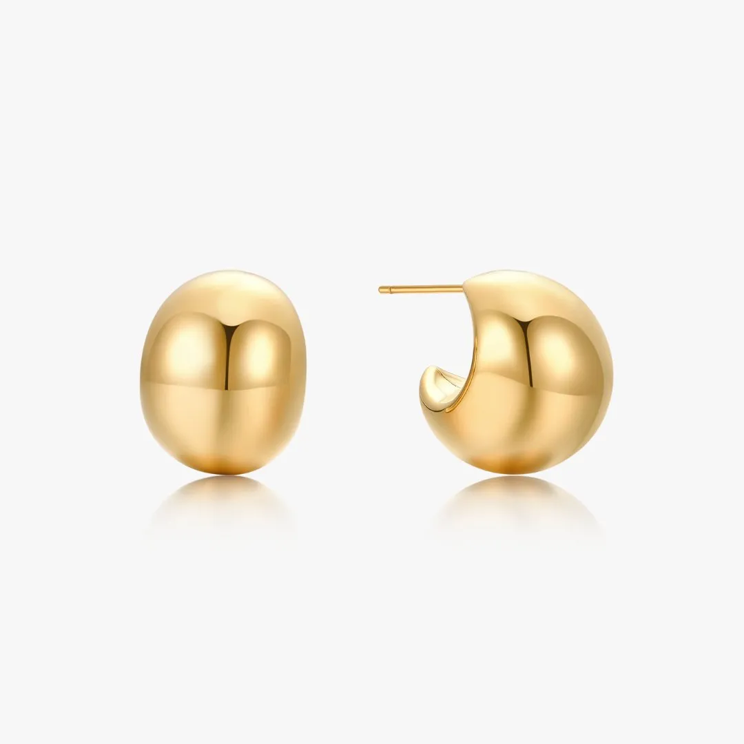 Chunky Hollow Dome Hoops sold by Flaire & Co. product image thumbnail 5