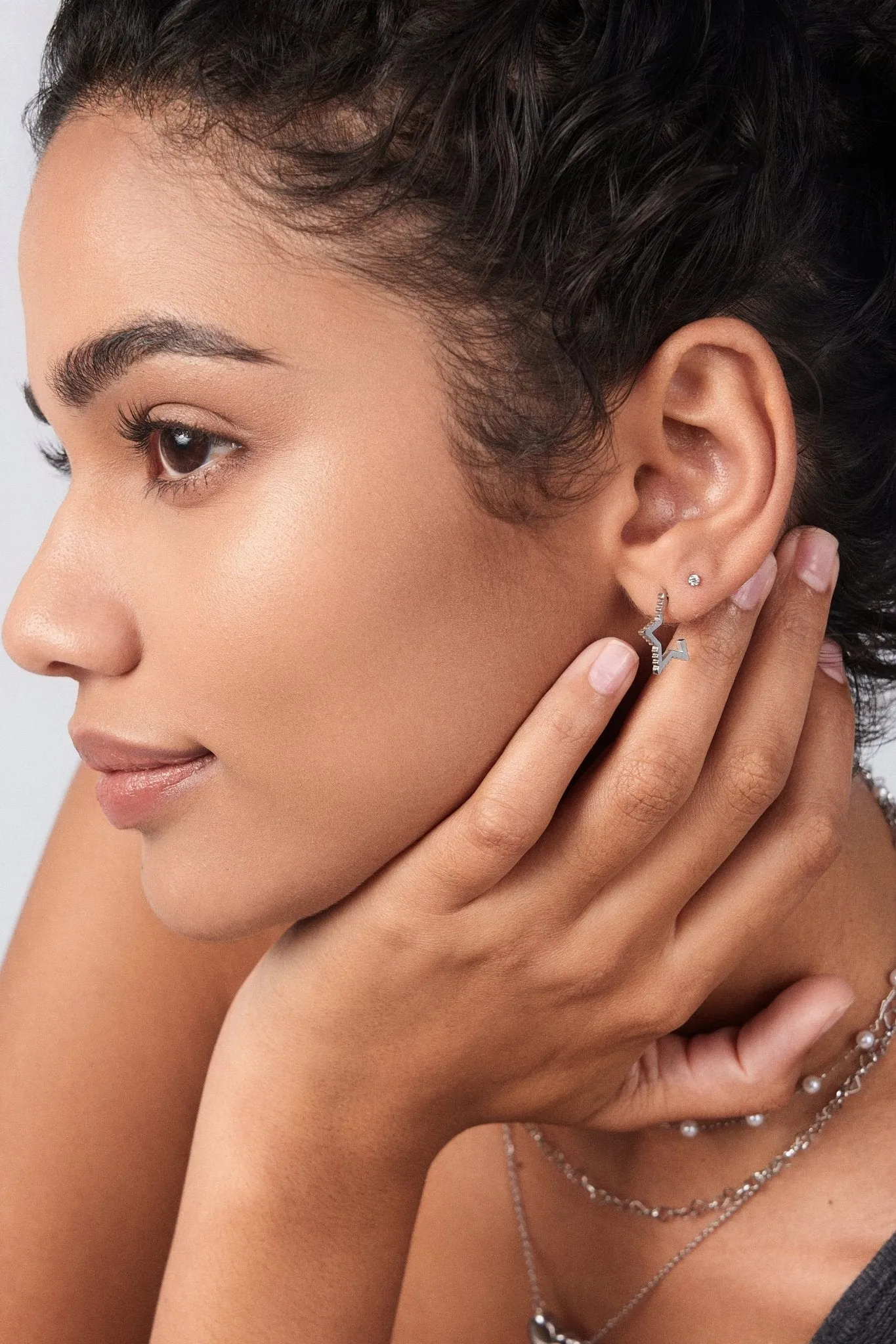 Star Hoops in Silver sold by Flaire & Co. product image thumbnail 2