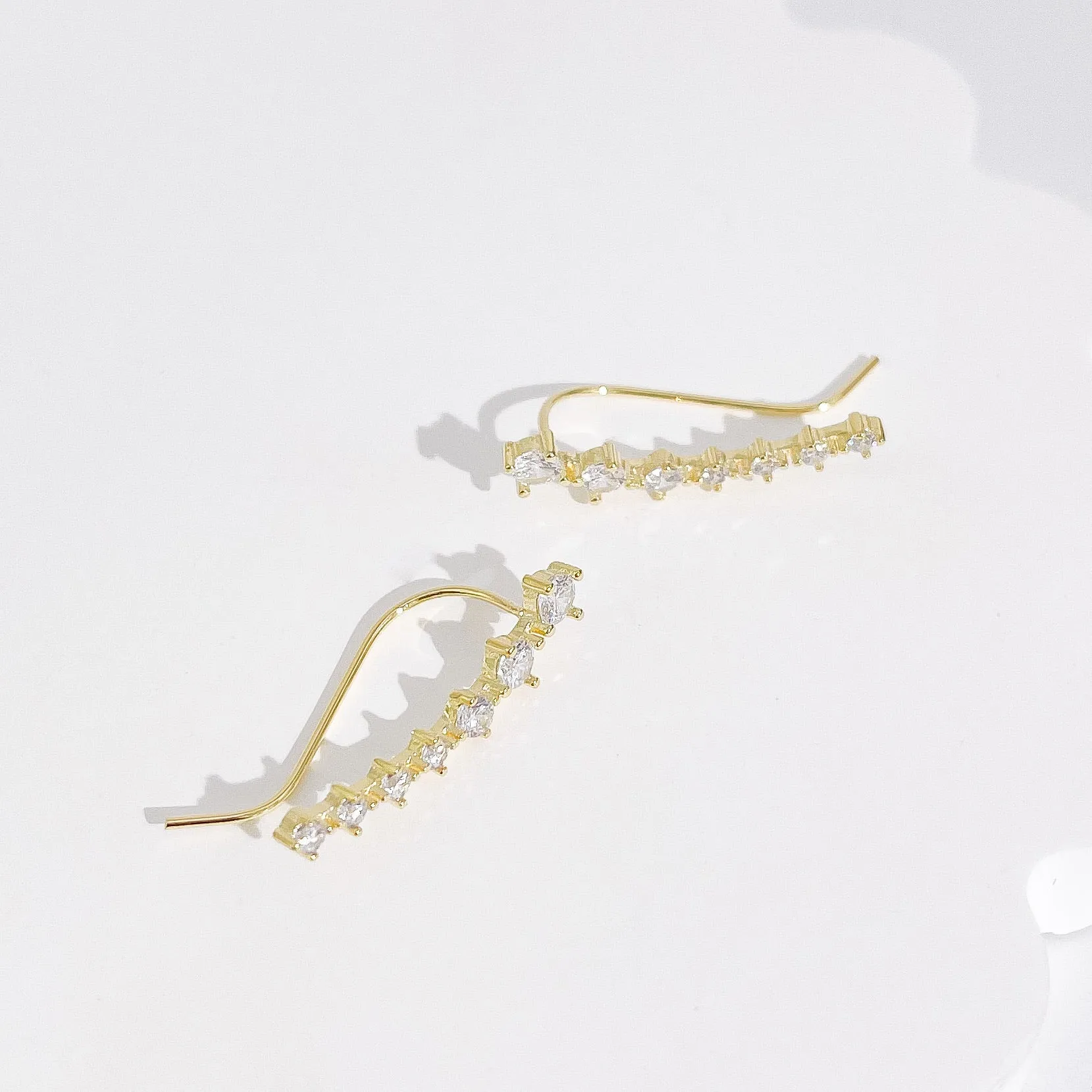 Kaylee Sterling Ear Climbers in Gold sold by Flaire & Co.
