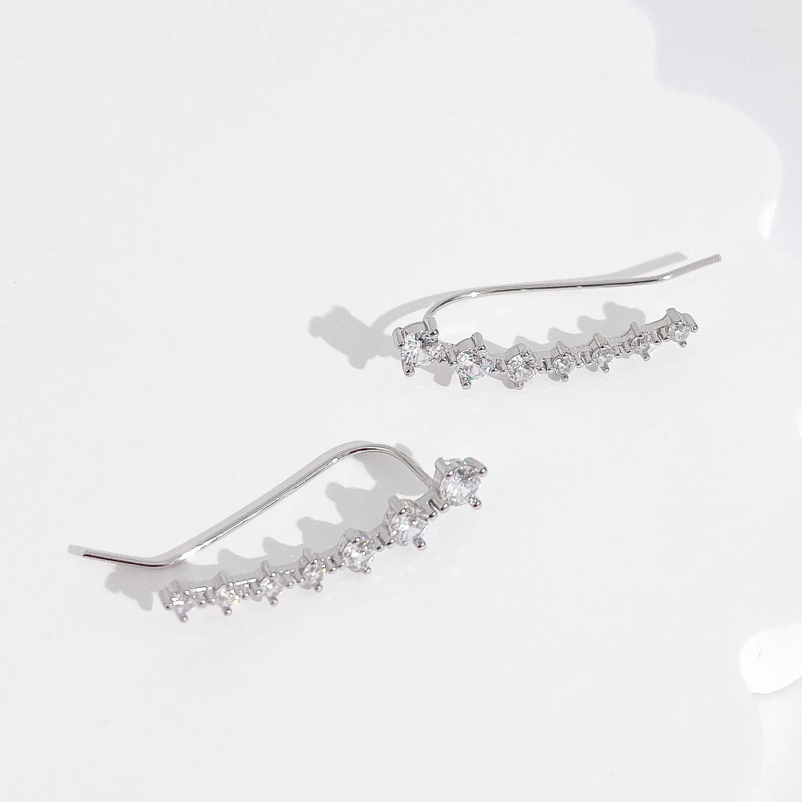 Kaylee Sterling Ear Climbers in Silver sold by Flaire & Co.