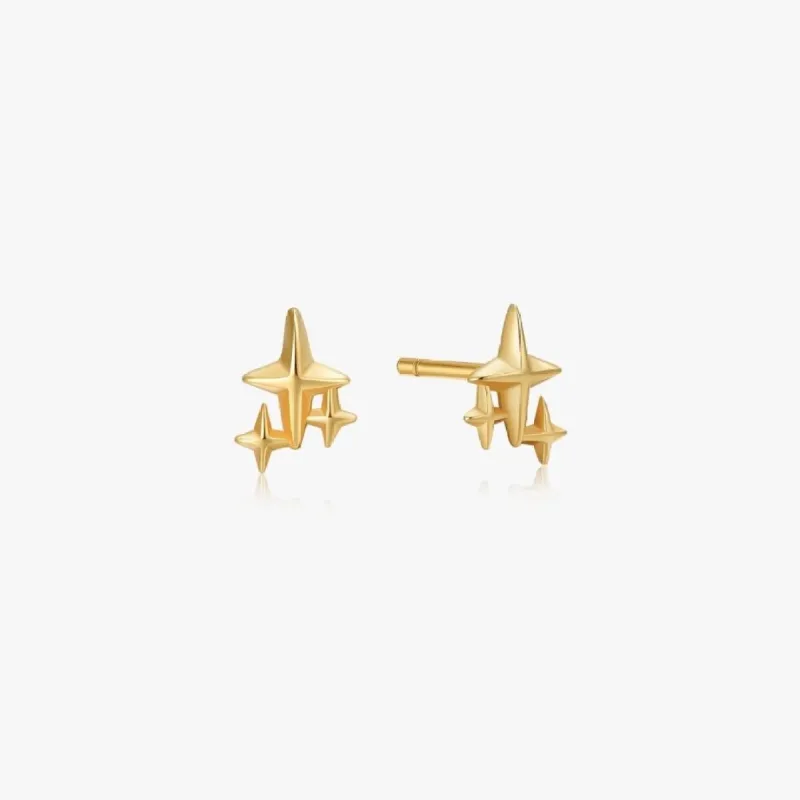 Stars Stud Earrings in Gold sold by Flaire & Co.