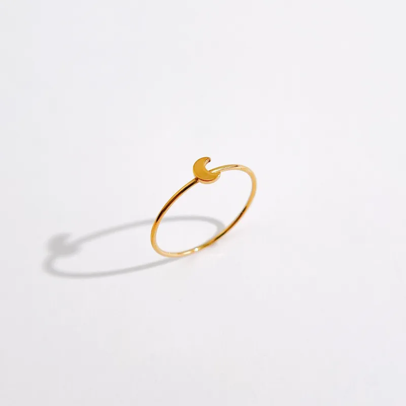 Dainty Moon Ring in Gold sold by Flaire & Co.