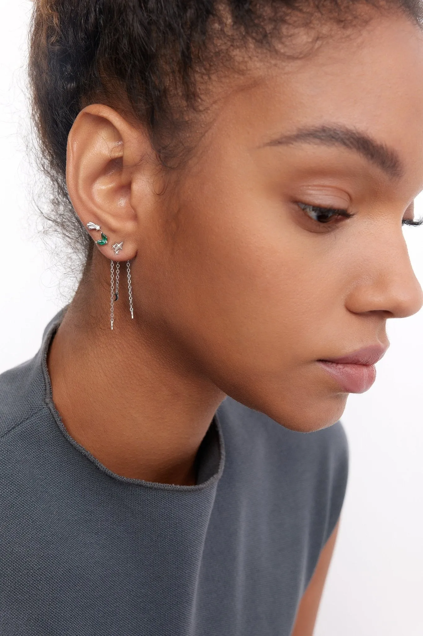 Stars Stud Earrings in Silver sold by Flaire & Co. product image thumbnail 4