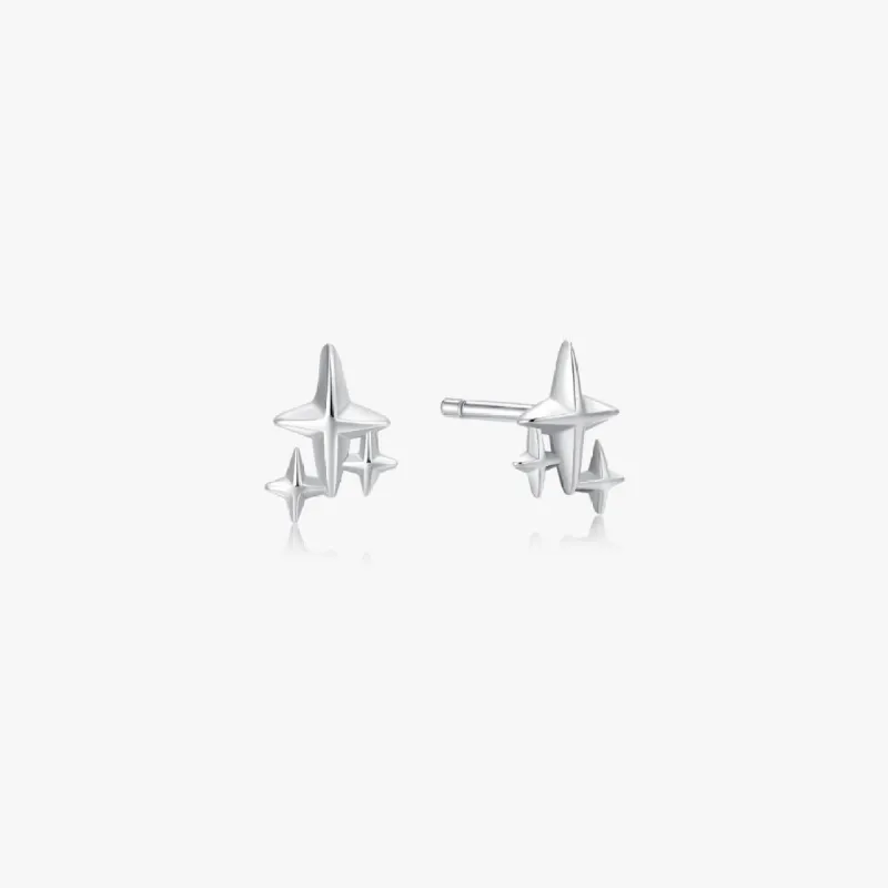 Stars Stud Earrings in Silver sold by Flaire & Co.