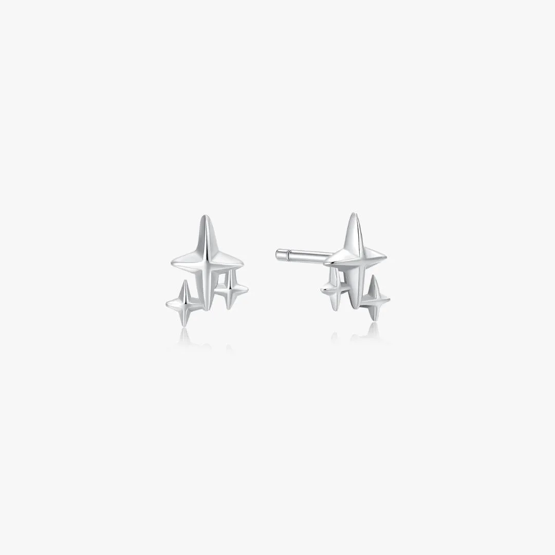 Stars Stud Earrings in Silver sold by Flaire & Co.