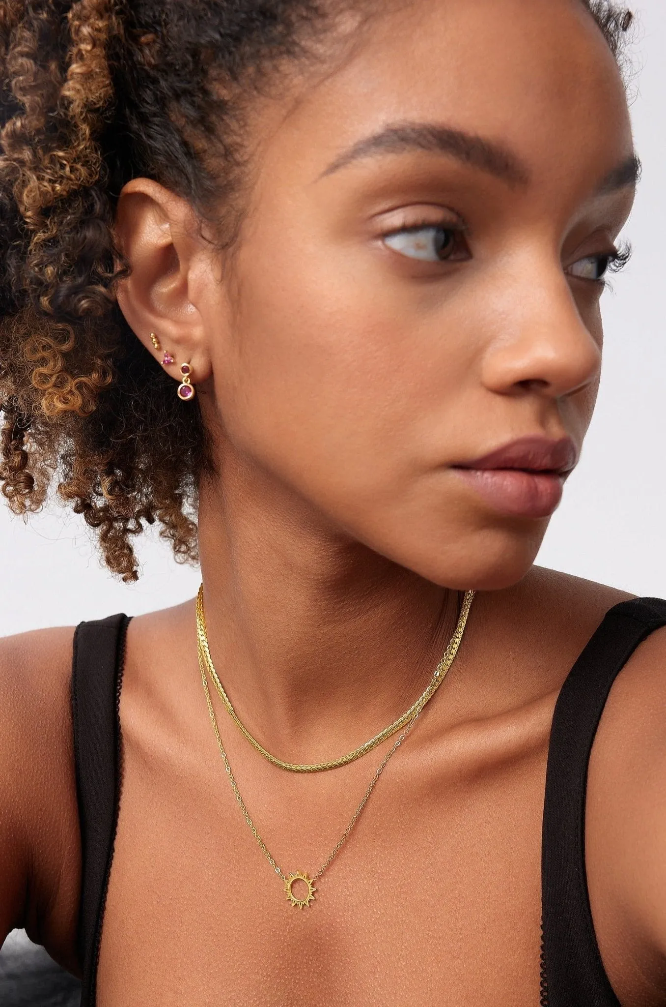 Trio Vertical Beads Stud in Gold sold by Flaire & Co. product image thumbnail 4