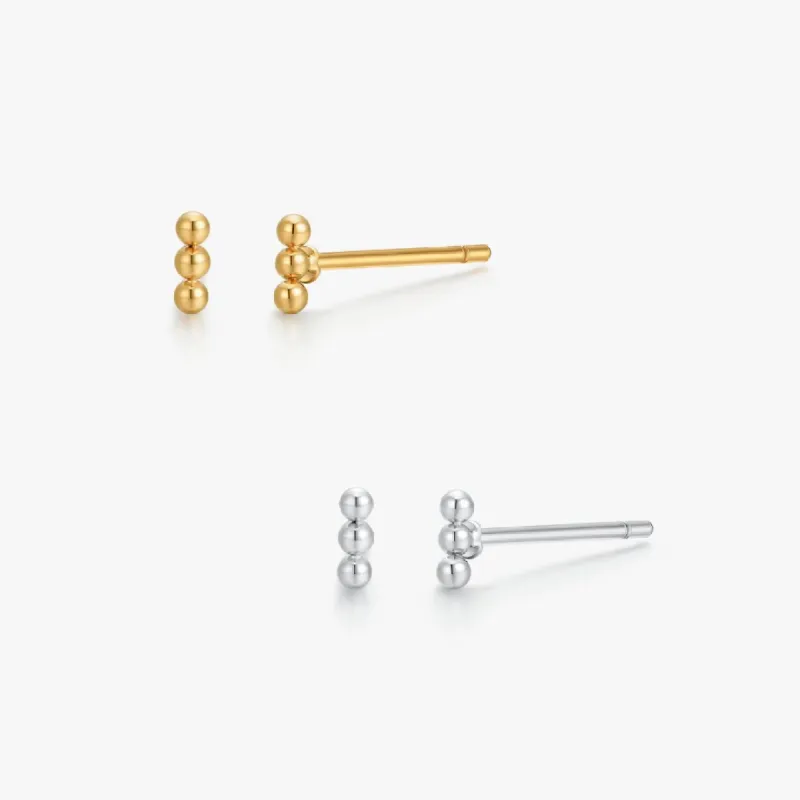Trio Vertical Beads Studs sold by Flaire & Co.