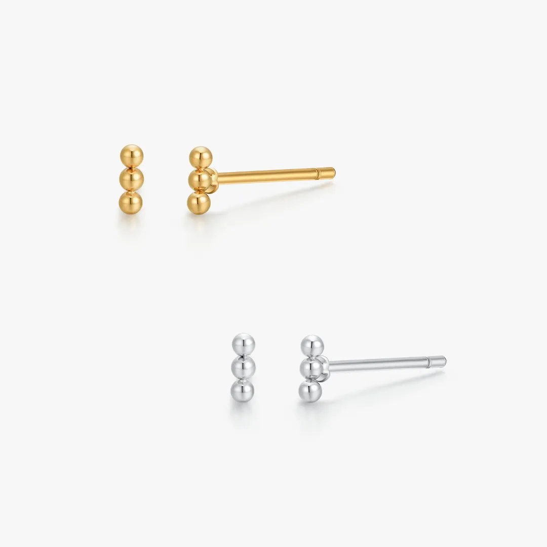 Trio Vertical Beads Studs sold by Flaire & Co.