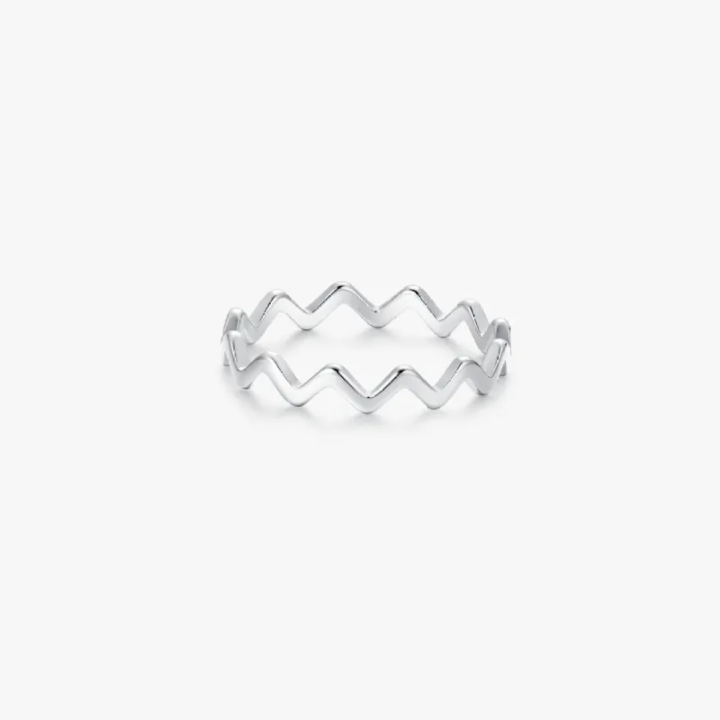 Making Waves Ring in Silver sold by Flaire & Co.