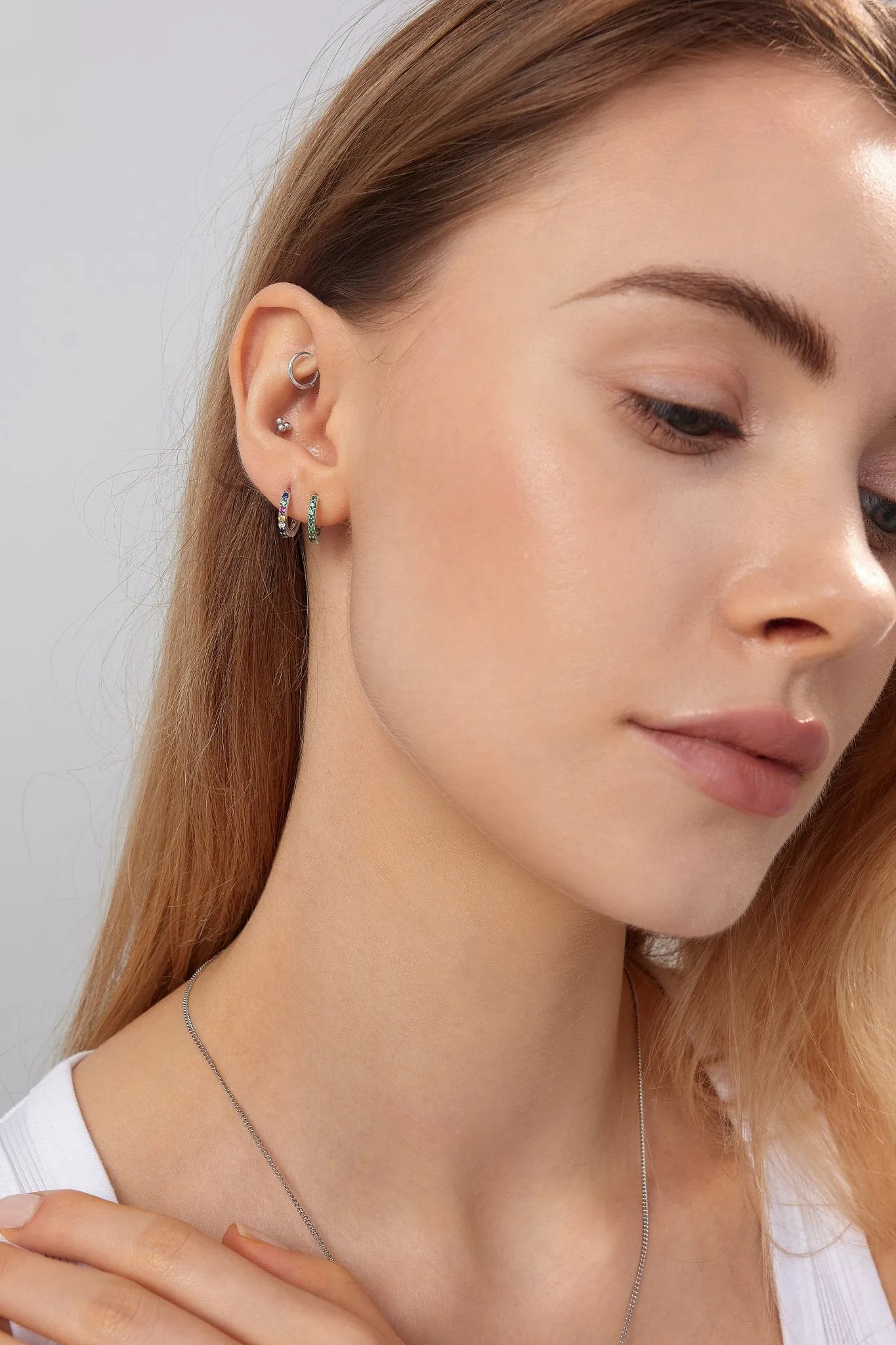 Colorful Gems Huggies in Silver sold by Flaire & Co. product image thumbnail 2