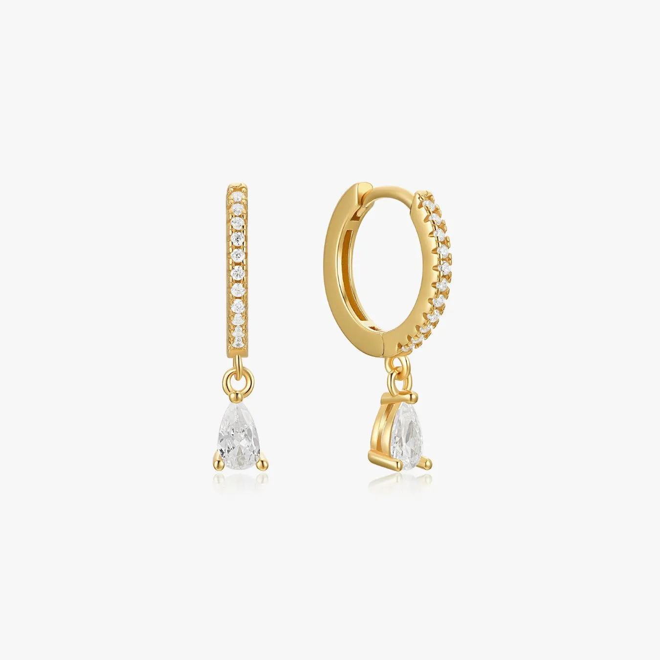 Clear Tear Drop Sterling Huggies sold by Flaire & Co. product image thumbnail 5