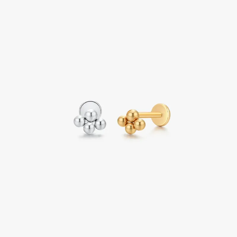 Titanium Quad Bead Flat Back Stud (Single) sold by Flaire & Co.