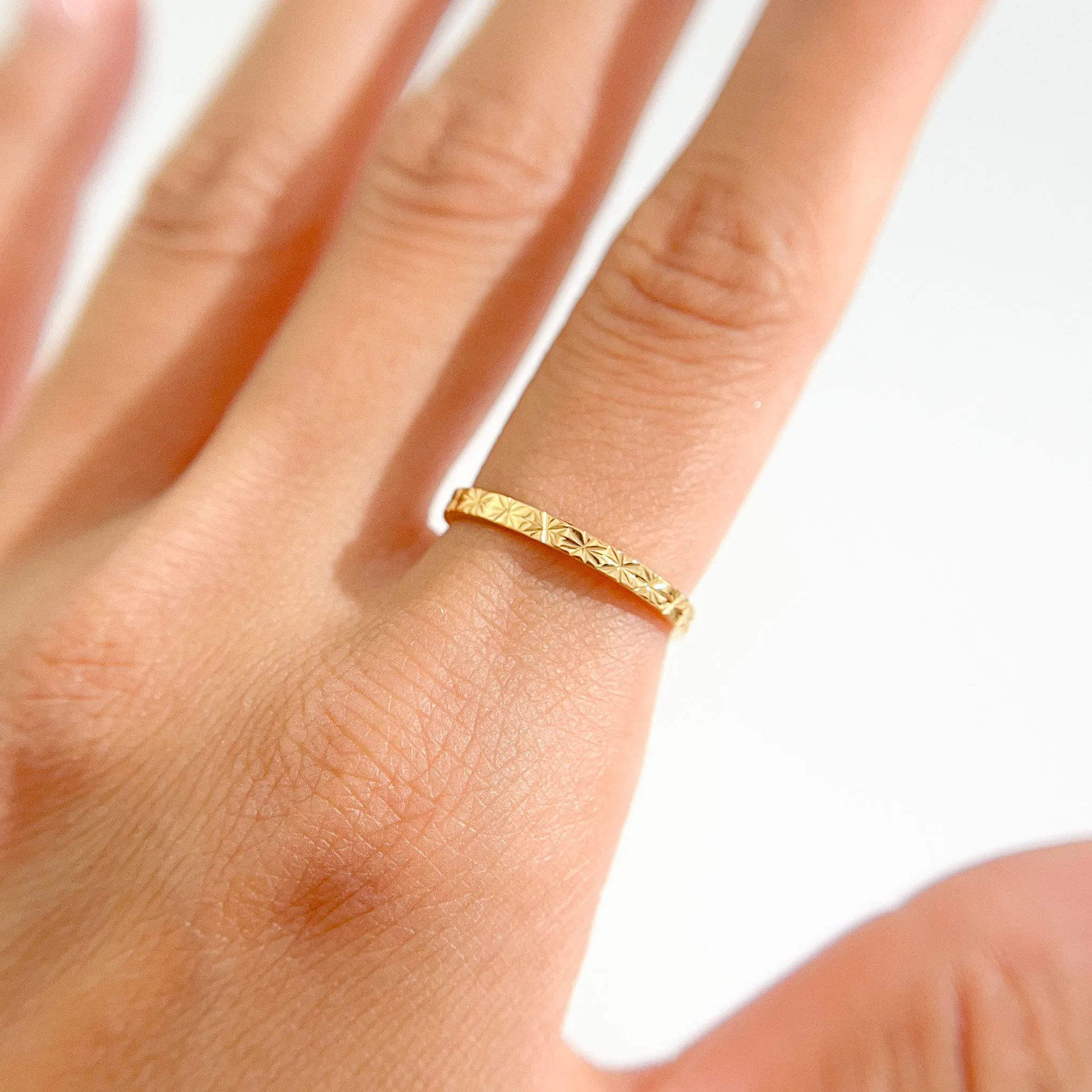 Sunburst Band Gold Ring sold by Flaire & Co. product image thumbnail 4
