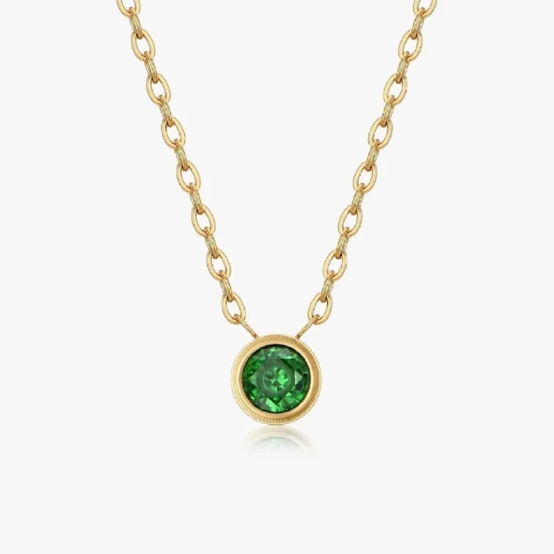 Green Single Gem Necklace in Gold sold by Flaire & Co.