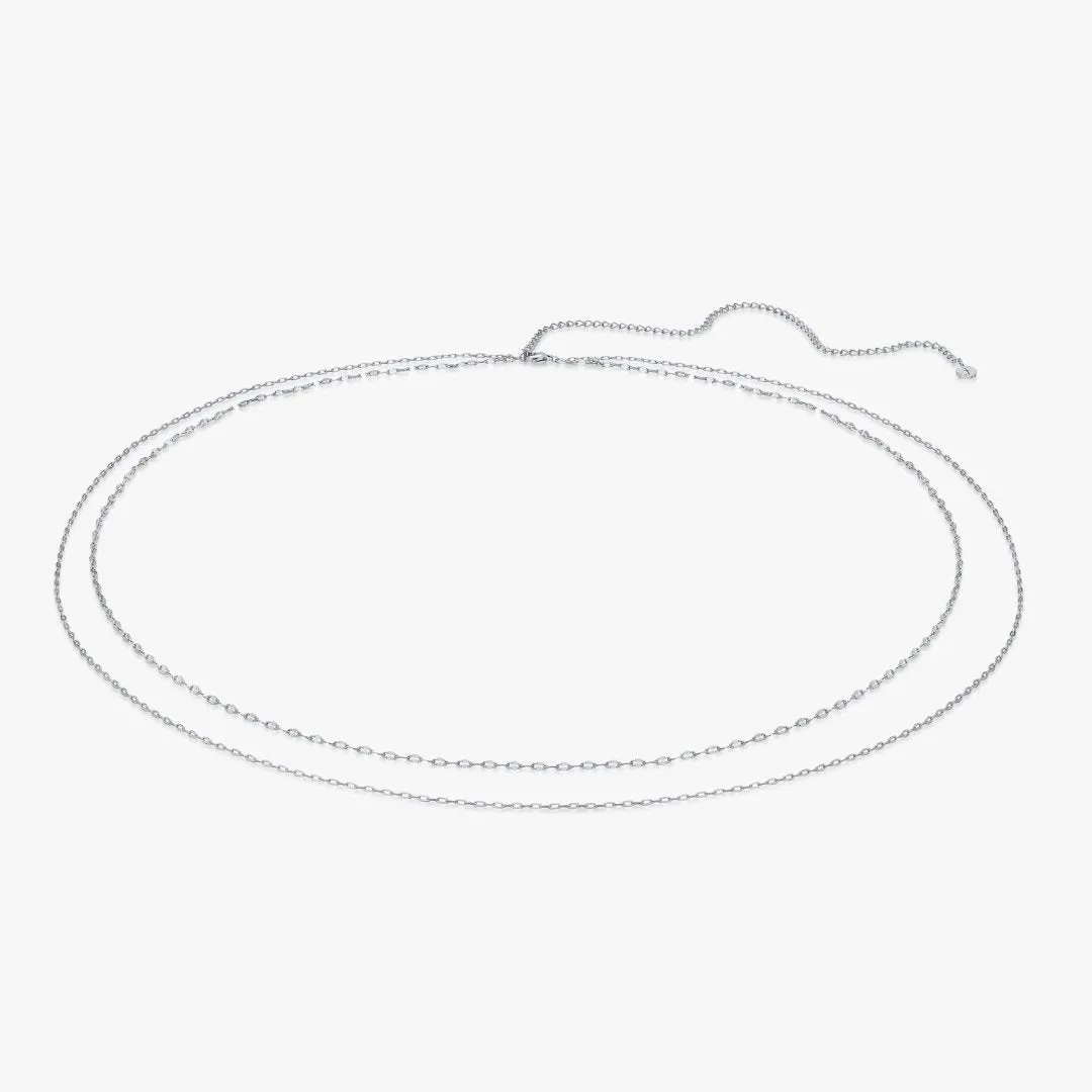 Two Layer Dainty Waist Chain in Silver sold by Flaire & Co.