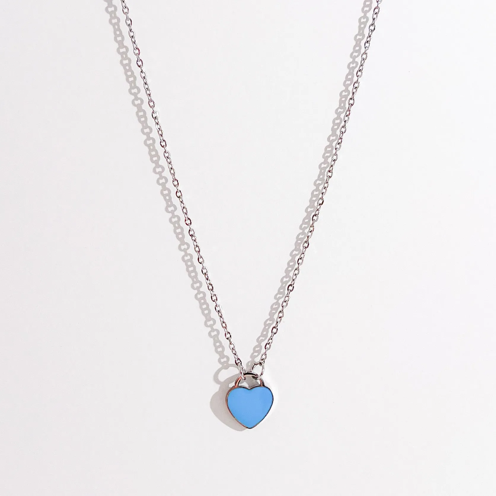 Enamel Heart Necklaces in Silver (Not A Set) sold by Flaire & Co. product image thumbnail 5