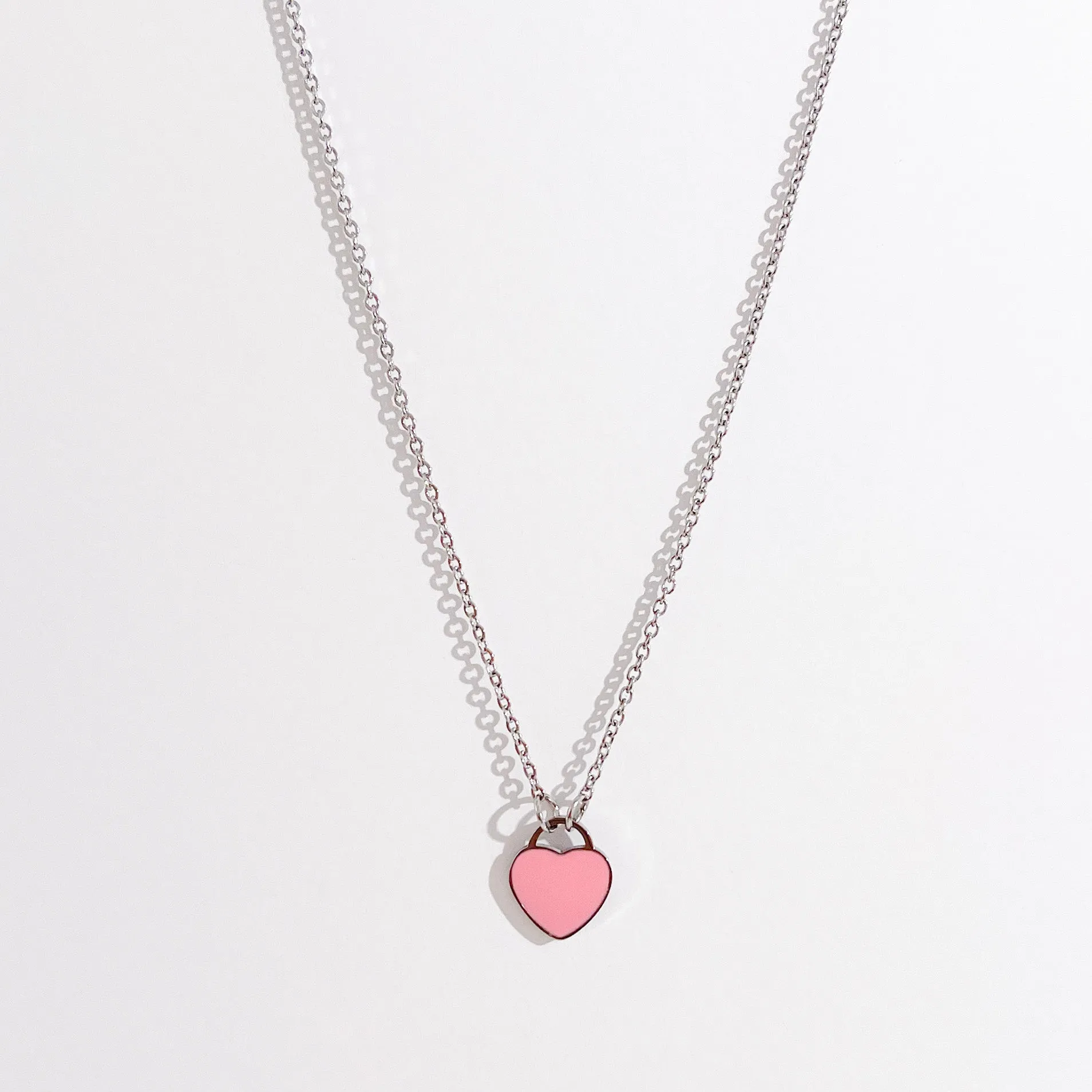 Enamel Heart Necklaces in Silver (Not A Set) sold by Flaire & Co. product image thumbnail 3