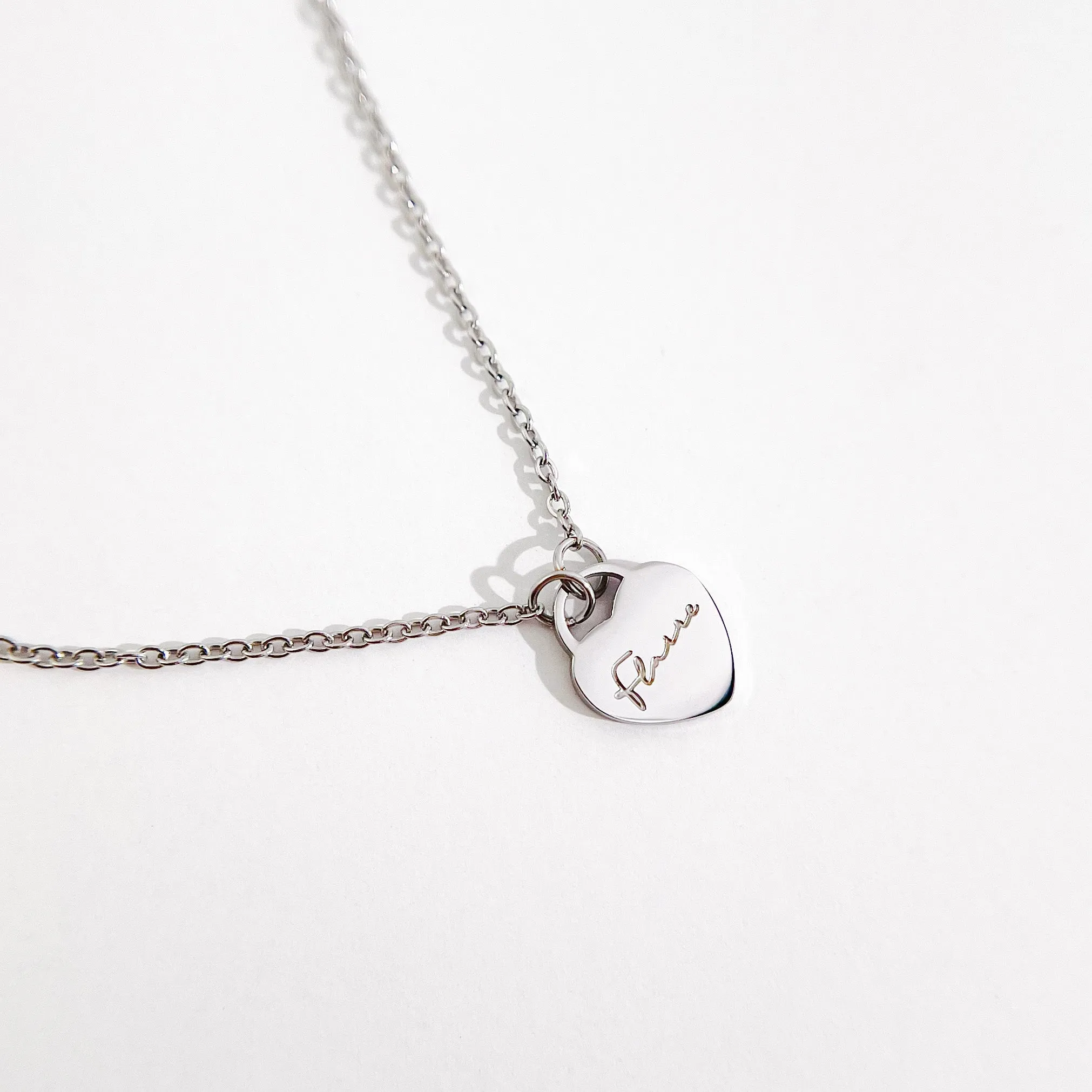 Enamel Heart Necklaces in Silver (Not A Set) sold by Flaire & Co. product image thumbnail 2