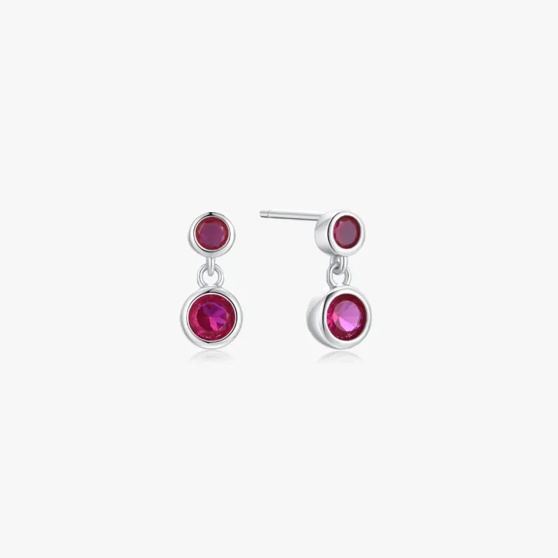 Fuchsia Dangle Sterling Earrings in Silver sold by Flaire & Co.