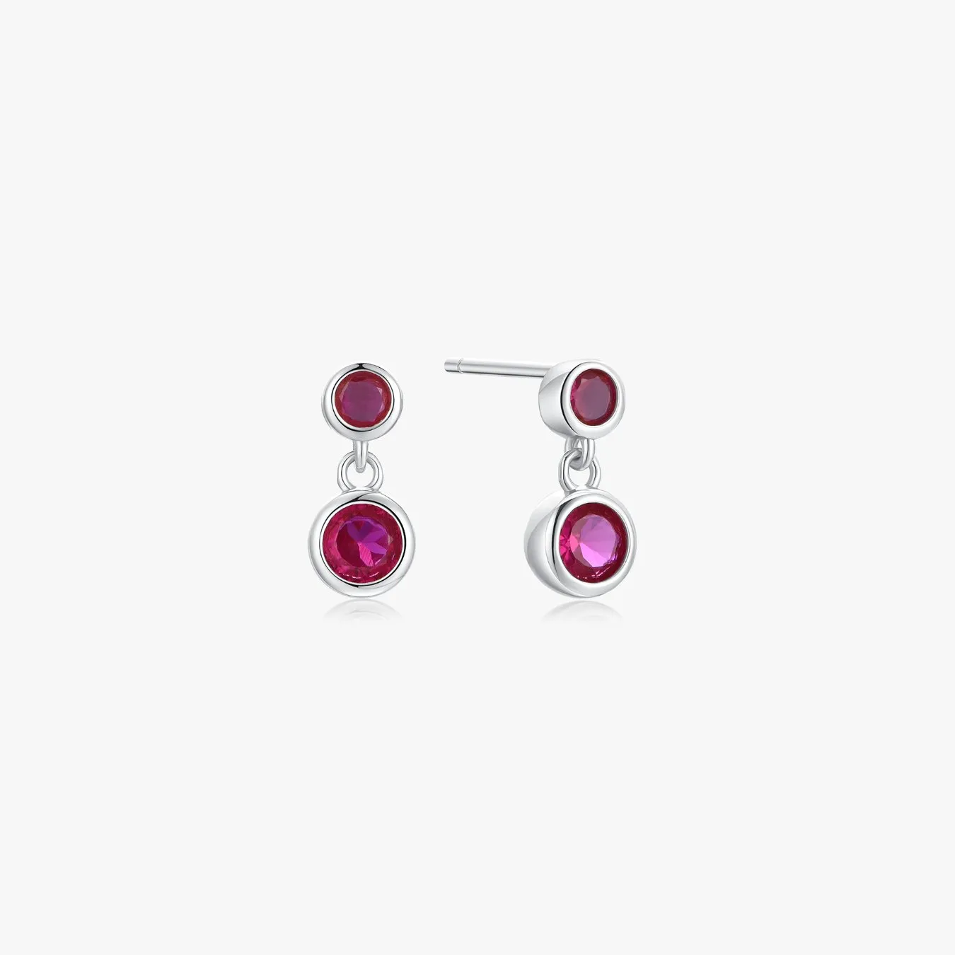 Fuchsia Dangle Sterling Earrings in Silver sold by Flaire & Co.