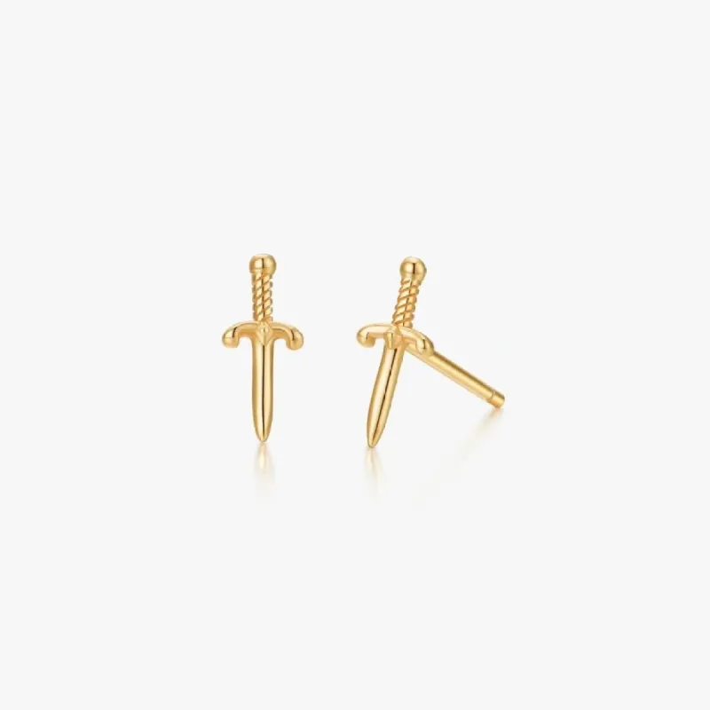 Dagger Studs in Gold sold by Flaire & Co.