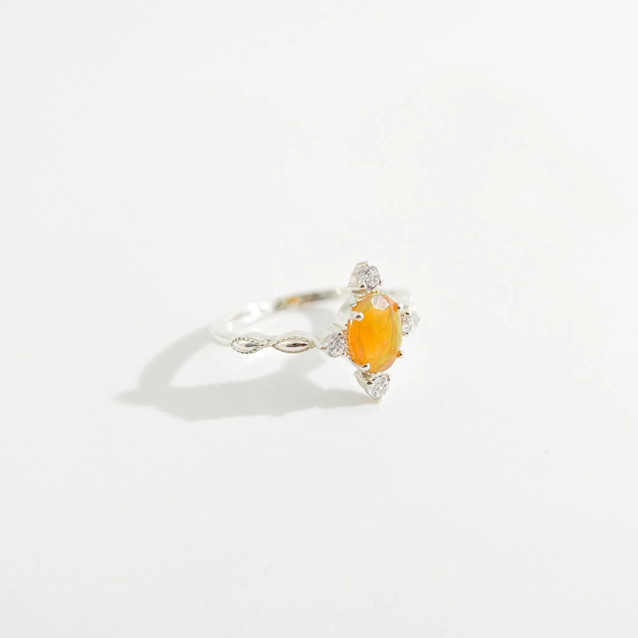 Amaya Orange Opal Sterling Silver Ring sold by Flaire & Co. product image thumbnail 4