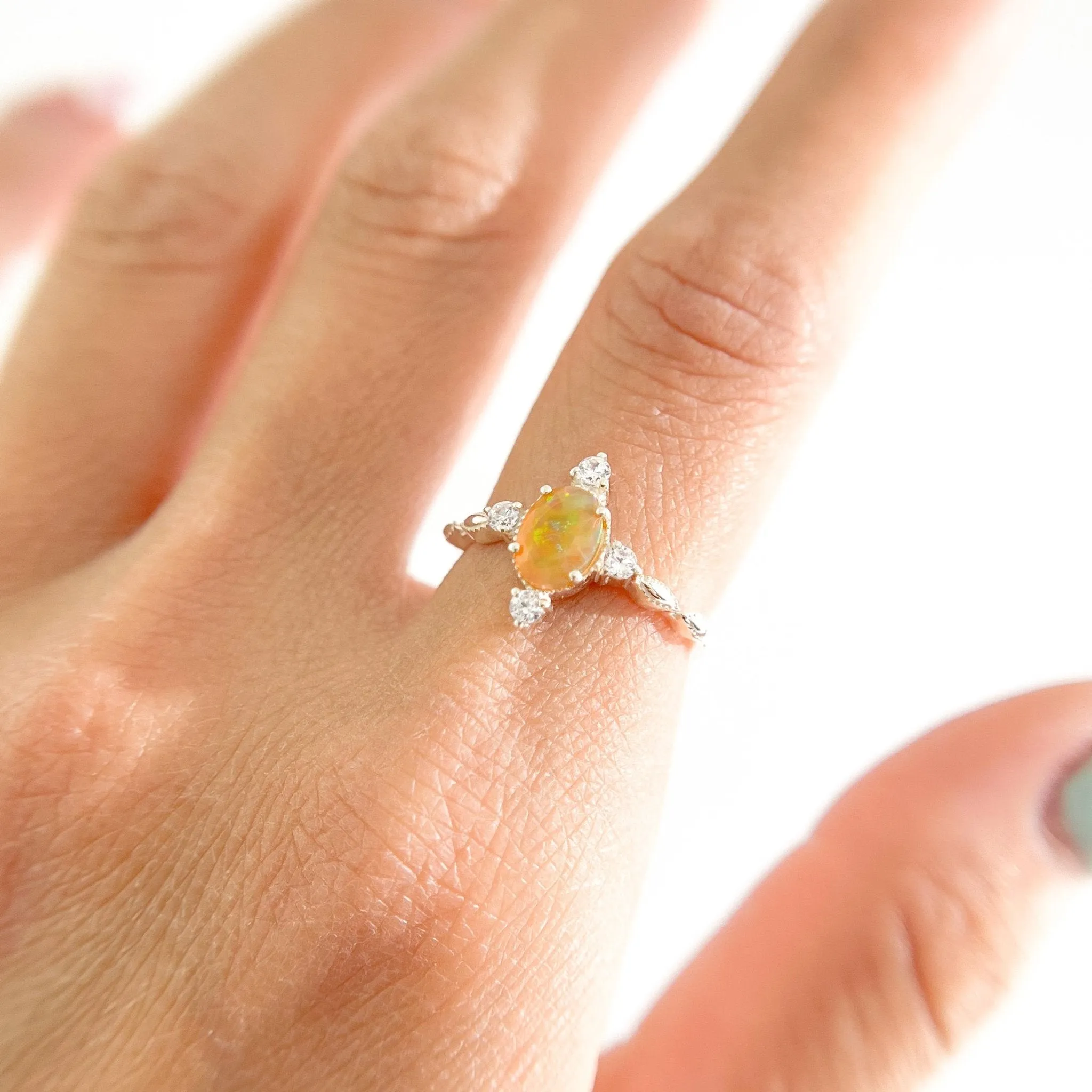 Amaya Orange Opal Sterling Silver Ring sold by Flaire & Co. product image thumbnail 2