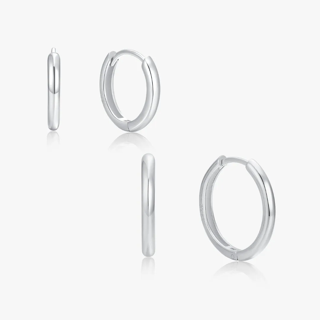 Simple Hoops in Silver sold by Flaire & Co.