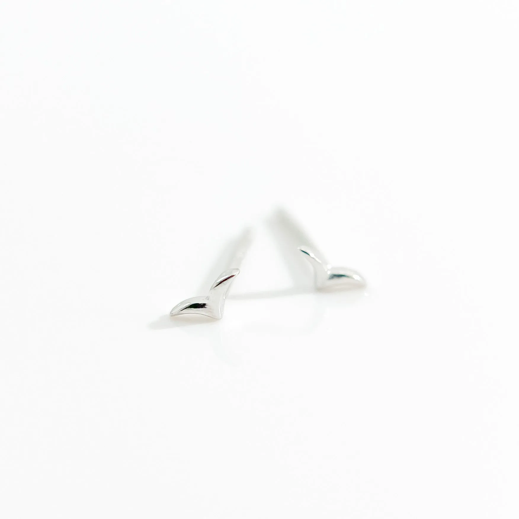 Micro Seagull Studs in Silver sold by Flaire & Co. product image thumbnail 4