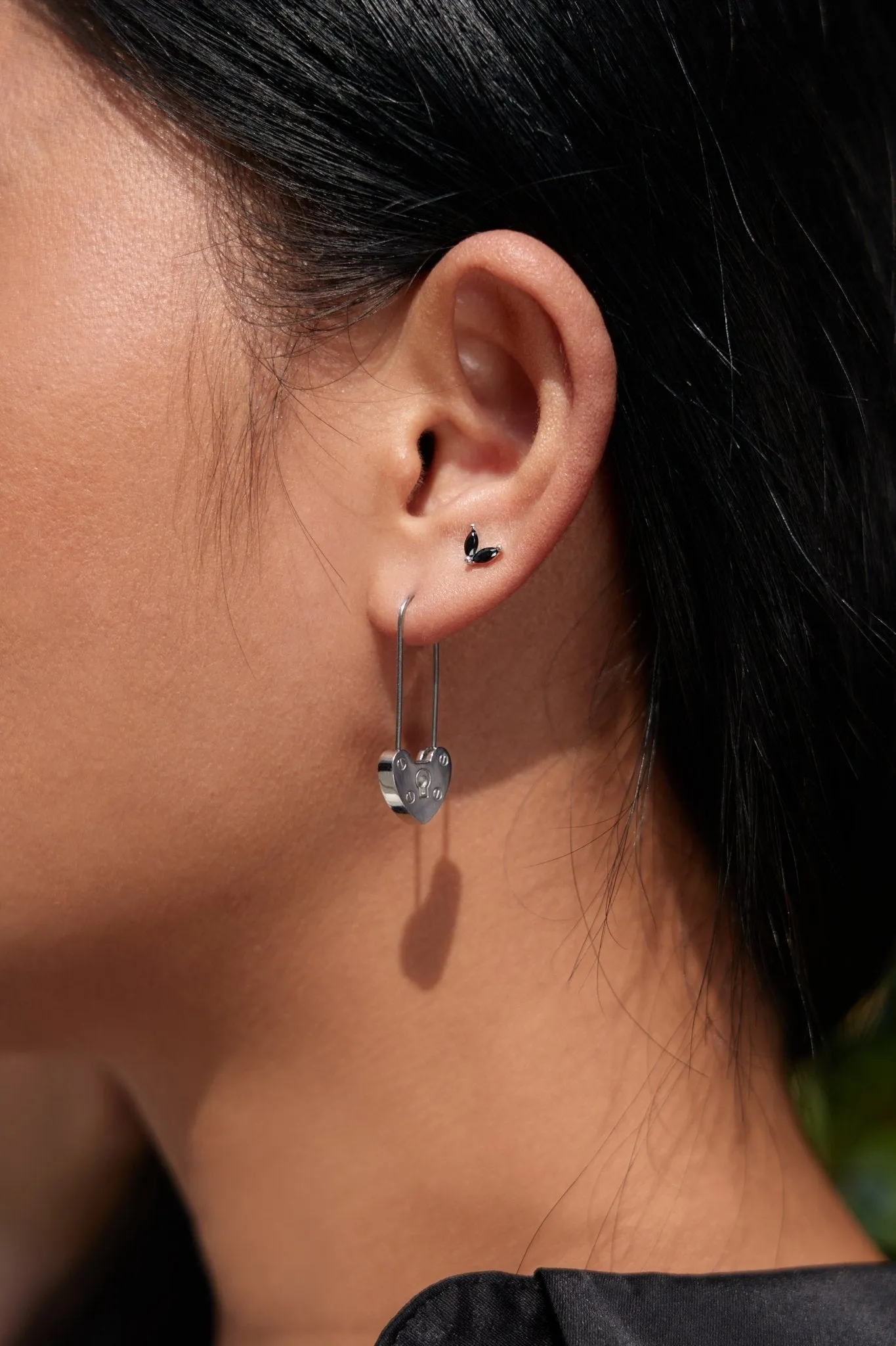 Black Sprout Sterling Studs in Silver sold by Flaire & Co. product image thumbnail 4