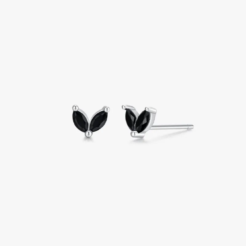 Black Sprout Sterling Studs in Silver sold by Flaire & Co.