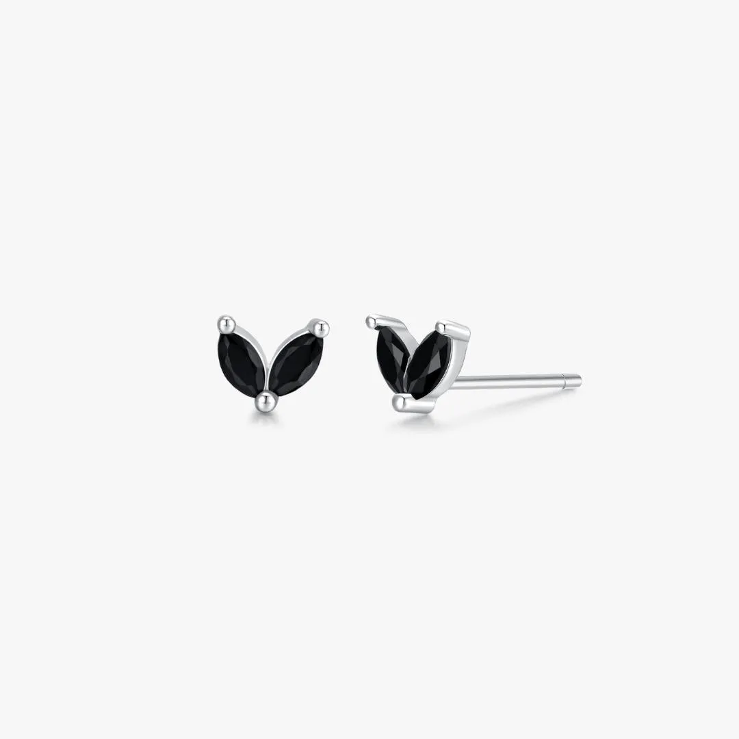 Black Sprout Sterling Studs in Silver sold by Flaire & Co.