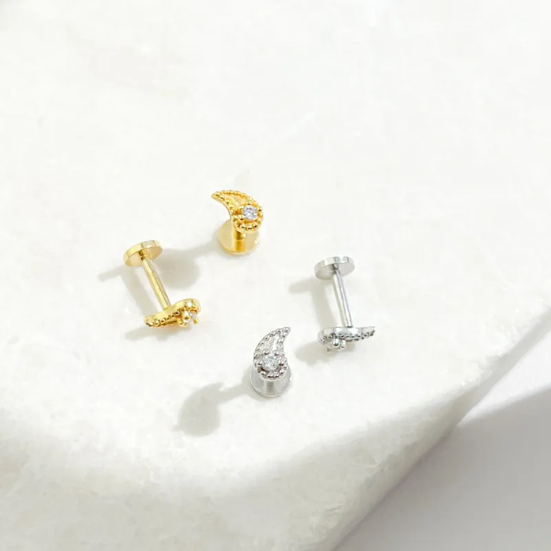 Paisley Threadless Flat Back Stud sold by Flaire & Co.