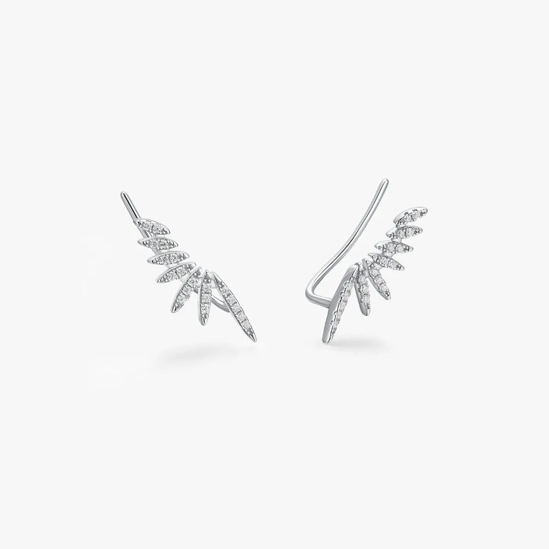 Pave Feathered Ear Climbers sold by Flaire & Co. product image thumbnail 4