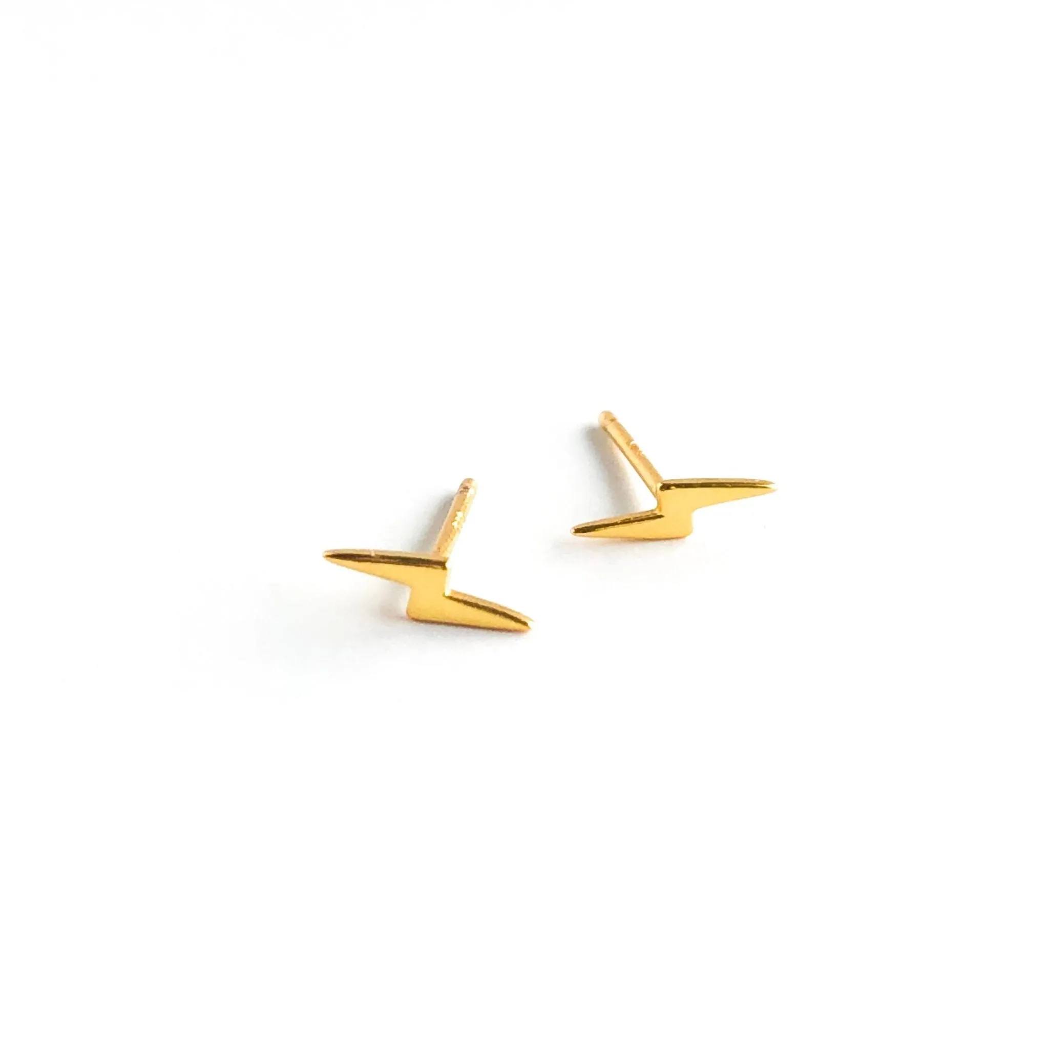 Lightning Bolt Sterling Stud in Gold sold by Flaire & Co.