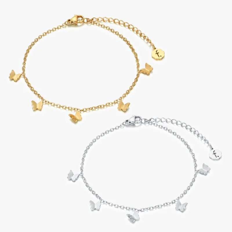 Dangling Butterfly Anklet sold by Flaire & Co.