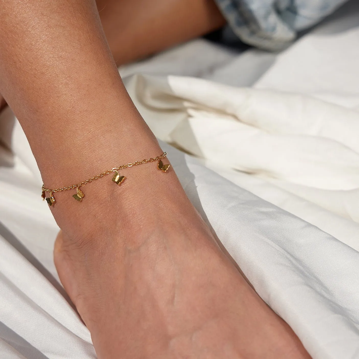 Dangling Butterfly Anklet sold by Flaire & Co. product image thumbnail 3