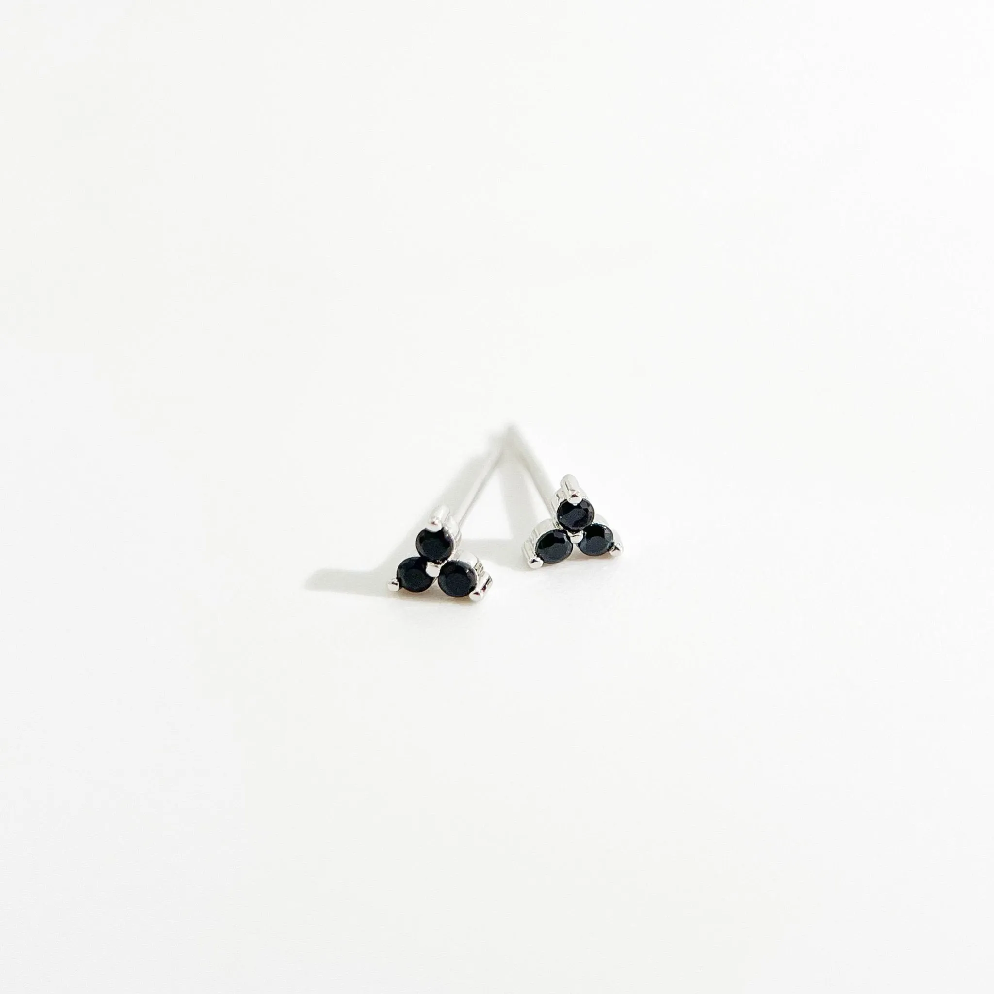 Black Twinkle Sterling Studs in Silver sold by Flaire & Co. product image thumbnail 2