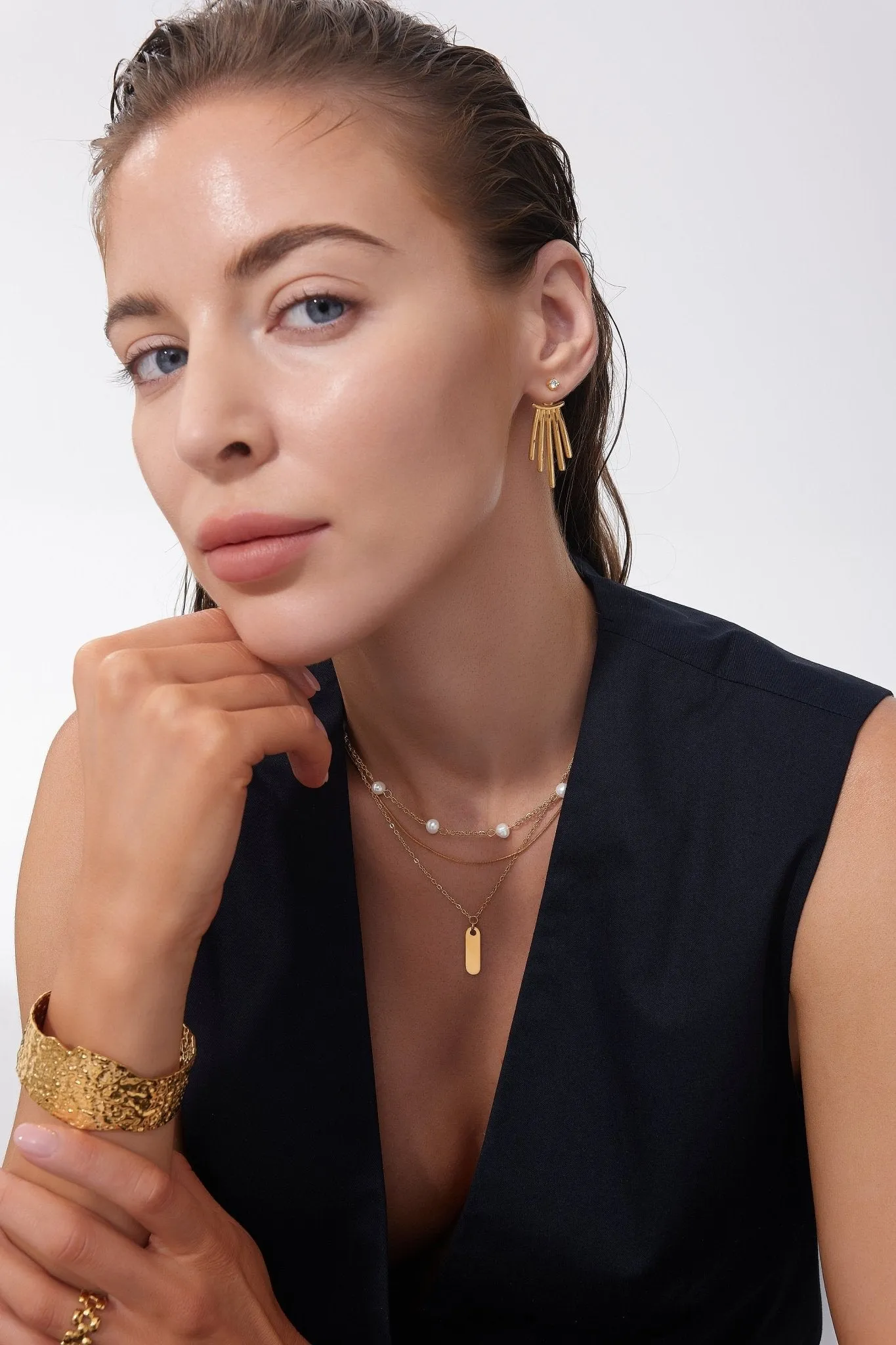 Thick Hammered Cuff Bracelet (Greek Inspired Collection) sold by Flaire & Co. product image thumbnail 4