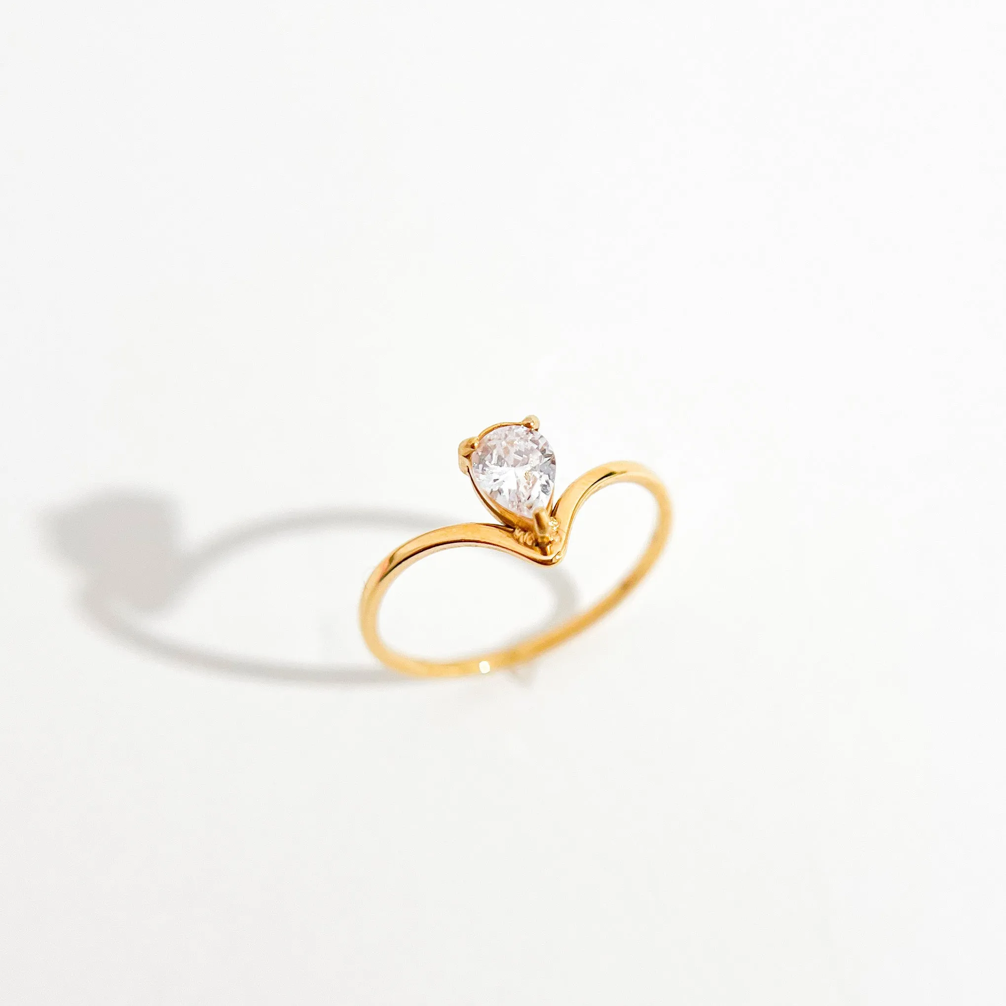 Tear Drop Gem Ring in Gold sold by Flaire & Co. product image thumbnail 5