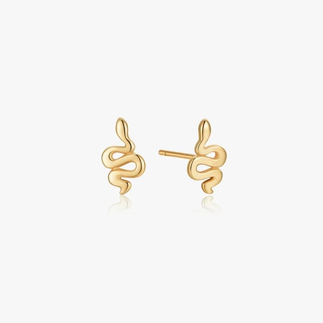 Snake Studs in Gold sold by Flaire & Co.