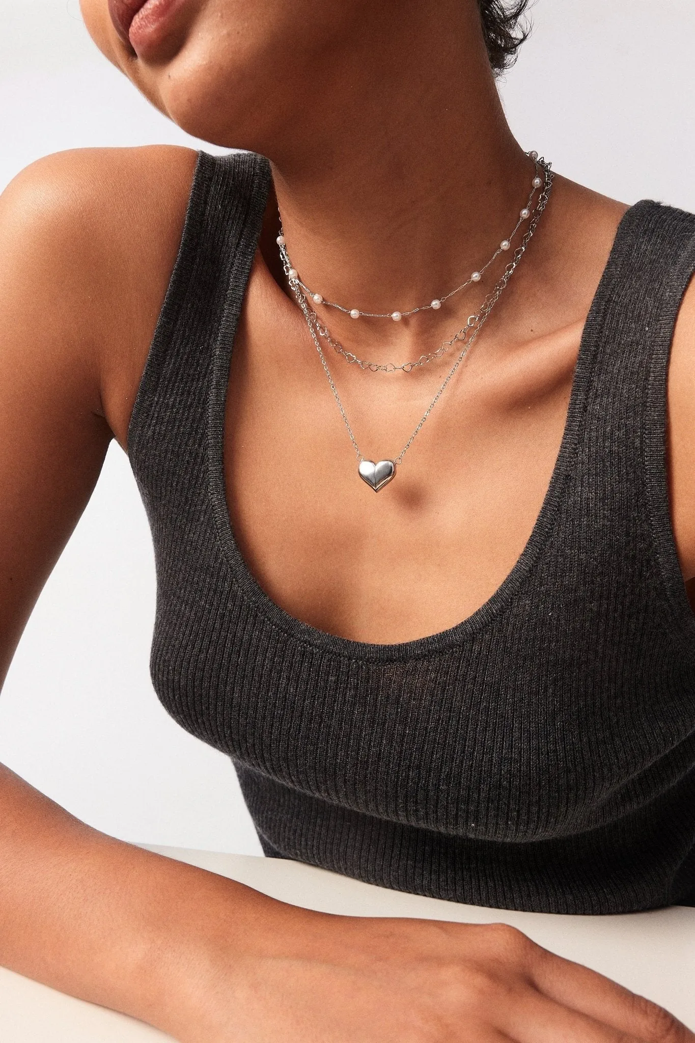 Celia Heart Chain Necklace sold by Flaire & Co. product image thumbnail 4