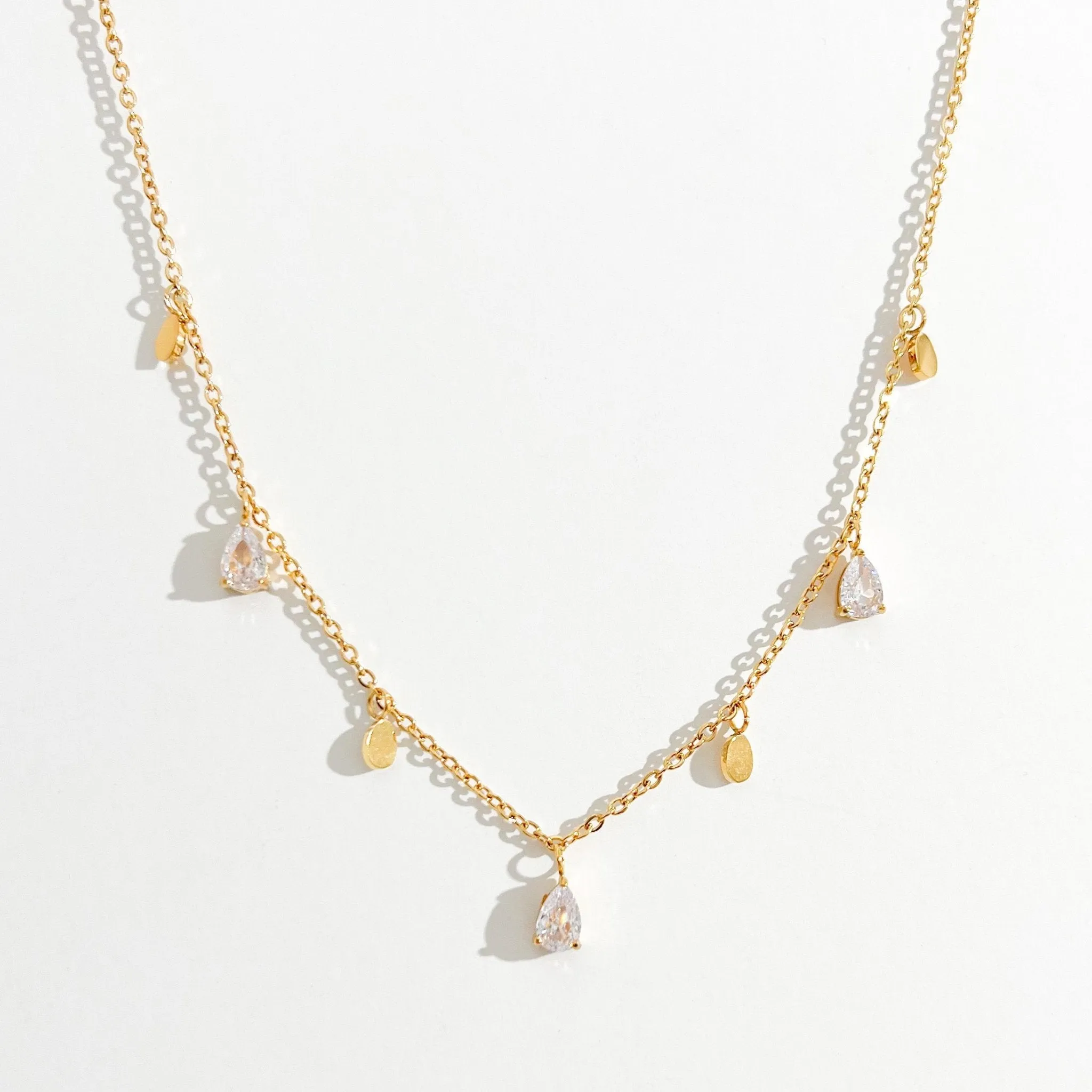 Tear Drops Necklace in Gold sold by Flaire & Co. product image thumbnail 4